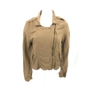 Lucky Brand Zip Up Collared Bomber Jacket Sz Lg